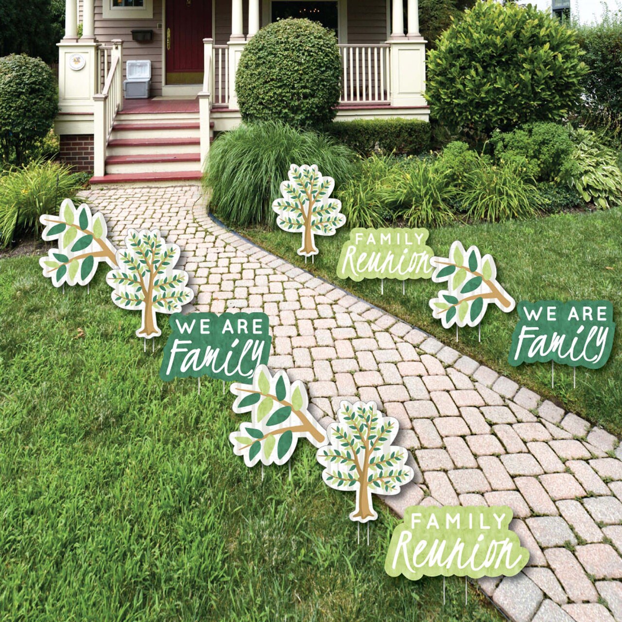 Big Dot of Happiness Family Tree Reunion - Family Tree Lawn Decorations - Outdoor Family Gathering Party Yard Decorations - 10 Piece